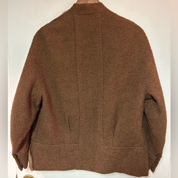 VINTAGE 1940s Beaver Fur Wool Kraeler Coat Women’s Medium Brown Bakelite Jacket - Picture 9 of 10